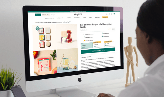 Fiche produit - Marque Respire - Ecommerce (mock-up)